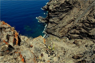 La Palma Wandern-Rückblick vom Mirador Barranco de Jorado auf den Wanderweg
