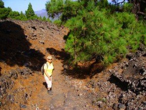 Beim Abstieg im Lavafeld, La Palma, Wandern