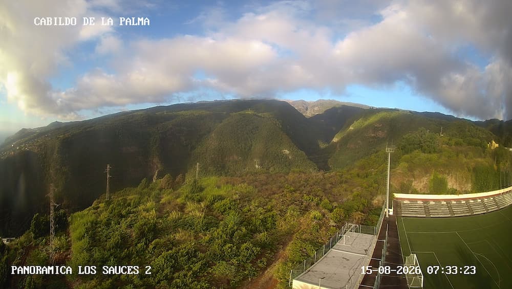 Webcam Los Sauces Sicht Richtung Berge.