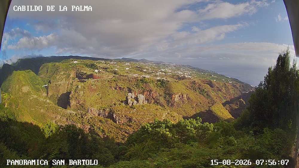 Webcam in San Bartolo am Barranco La Galga Blickrichtung Küste vo Los Sauces