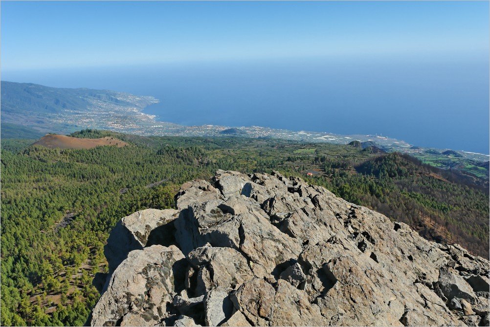 La Palma Wanderwege, Wanderweg SL LP 125, Ausblick vom Gipfel des Nambroque