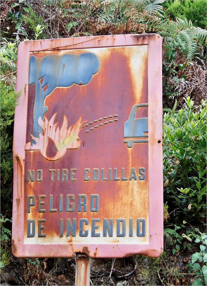 La Palma Wanderung Tagoja Hinweisschild