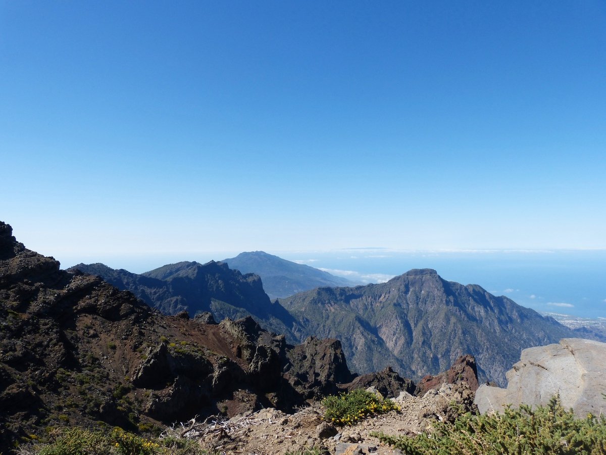 Roque de los Muchachos, der höchste Gipfel auf La Palma, Ausblick Richtung Süden