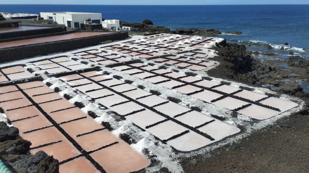 Salz aus dem Meer:  Besuch in den Salinen von Fuencaliente, Sicht auf die Salzbecken